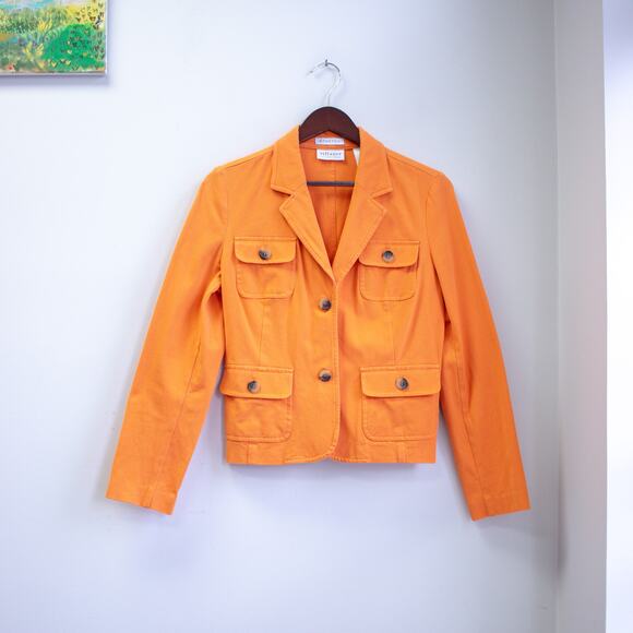 Vintage Liz Claiborne Orange Blazer Size 10 - Picture 1 of 8